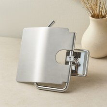 TKÇ Geniş Kapaklı Metal Wc Kağıtlığı (Yapışkanlı Montaj)