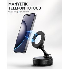 teknokutum 360 Dönebilen Araç Içi Telefon Tutucu Vakumlu Magsafe Destekli Masa Üstü Duvar Telefon Tutucu