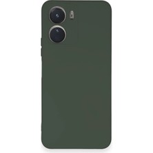 Sylar Vivo Y16 Kılıf Nano Içi Kadife Silikon - Koyu Yeşil