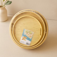 Bambu Ahşap Yuvarlak Tepsi Seti 30/35/38 cm (3'lü)