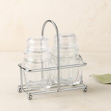Ulora Akrilik Tuzluk Biberlik 2'li Set Metal Standlı