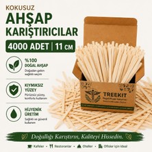 Treekit Ahşap Çay Karıştırıcı 4000 Adet 11 cm Doğal Tek Kullanımlık Kahve Karıştırıcı