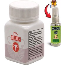 Hobibahçem Cy-Relief 1 Kutu Amerikan Kızılcığı Ebegümeci Adaçayı C Vitamini Esktarlarıyla Erkeğe Özel Destekleme + Çörek Otu Masaj Yağı 30 ml