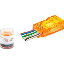 Uravas Store Cat6 Ez RJ45 Konnektör - 100 Adet Turuncu / Özel Plastik Kutulu ND2405