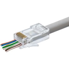 Uravas Store Cat5 Konnektör Ez RJ45 100LÜ Paket Şeffaf HDX5044