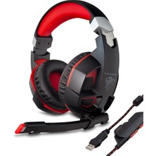 Uravas Store G59 Kulaklık USB 7.1 Ps4 Uyumlu LED - Siyah Kırmızı