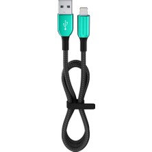 Uravas Store 12 Watt 2.4A Usb-A To Lightning 1.2m Hızlı Şarj Kablosu Yeşil FC35