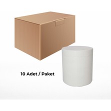 Labbakkal Plastik Numune Kabı 500 ml 10 Adet - Vida Kapaklı Beyaz Krem Kavanozu