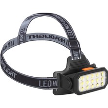 Uravas Store Şarjlı 15 LED Kafa Lambası Sarı ve Beyaz Işık Çok Modlu Güçlü Aydınlatma WT-652