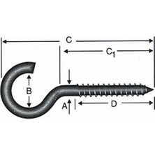Armüz Açık Piton, Kanca, Çengel 20X80 - 144 Adet