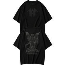 Fuddy Moda Unisex Oversize Rock Band Sleep Sırt Baskılı Bisiklet Yaka Tişört