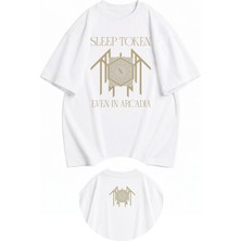 Fuddy Moda Unisex Oversize Rock Band Sleep Ense Baskılı Bisiklet Yaka Tişört
