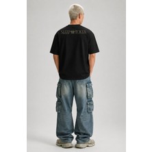 Fuddy Moda Unisex Oversize Rock Band Sleep Ense Yazılı Tişört