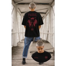 Fuddy Moda Unisex Oversize Rock Band Sleep Sırt Baskılı Tişört