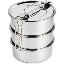 Renas Store 3'lü Metal Sefer Tası - Paslanmaz Çelik - 16 cm