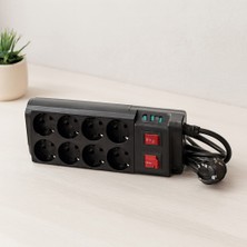 Sepetopia 8'li Anahtarlı Uzatma Kablosu 3xusb 2 M Termal Akım Korumalı 16A
