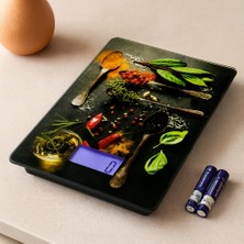 Akıllı Bayi Cam Mutfak Tartısı 5kg/1g LCD Pilli