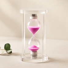 Akıllı Bayi Orta Boy Standlı Cam Kum Saati - 12 cm Yükseklik, 6.8 cm Çap