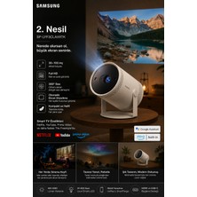 Samsung 2. Nesil Kompakt Tasarım, Smart Tv Destekli, Full Hd Akıllı Taşınabilir Projektör – Beyaz