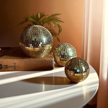 Empressco 20-15-10 cm Aynalı Disko Topu, Retro Masa Dekorasyonu, Parti Süsü, Gold