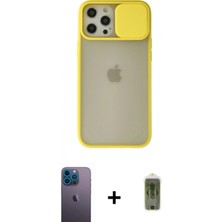 Marsilyan™- iPhone 12 Pro Max Kılıf Vadi Çizgi - Siyah Joko Magic 5d Hayalet Cam + Neon Fosforlu Kamera Lens - Mı