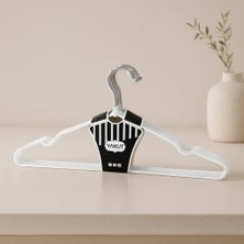 Motto Ticaret Metal Silikon Kaplı Elbise Askısı 10'lu Beyaz 40X50 cm