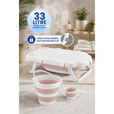 Empressco Katlanabilir Pembe Banyo Seti, Kullanışlı ve Şık Tasarım