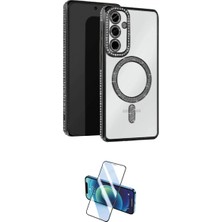 Marsilyan™- Galaxy S25 Kılıf Zirve Doku Prime - Siyah 3D Antistatik Cam Ekran Koruyucu