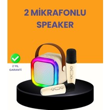 Armüz Çift Mikrofonlu Kompakt Karaoke Hoparlör – Uzun Pil Ömrü