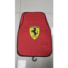 Şimika Ferrari Desen Kaymaz Taban Dekoratif Oto Halı Paspas Üniversal Yıkanabilir Her Araca Uyumlu