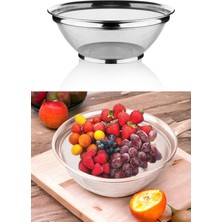Empressco 26 cm Paslanmaz Çelik ve Pirinç Süzgeç, Kulpsuz, Dayanıklı ve Şık Tasarım