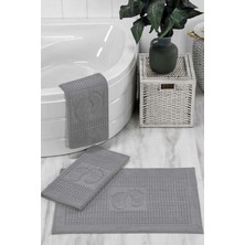 Mira Home 3 Lü Banyo Ayak Havlusu %100 Pamuklu 50X70 cm Açık Gri