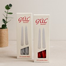 Sepetopia Gül Mum 17 cm 4'lü Set (Şamdan & Burgulu, Beyaz ve Renkli)
