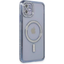 Sepetopia Apple iPhone 11 Kılıf Joke Simli Magneticsafe Kılıf - Mavi