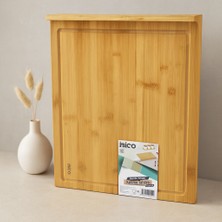 Sepetopia Bambu Kesme Tahtası 38X45 cm - Kanallı, Kenar Destekli