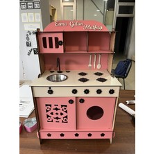 Empressco Ahşap Mutfak Oyuncak Seti, Pembe Retro Tasarım, Eğlenceli ve Güvenli Oyun