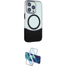 Marsilyan™- iPhone 15 Pro Kılıf Çekirdek Asil Özel Seri - Siyah 3D Antistatik Cam Ekran Koruyucu