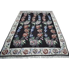 Kilim Antik El Dokuma Güllü Çiçekli Karabağ Yün Kilim 1658 - Yeni - Çok Renkli