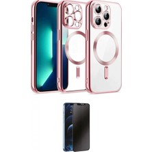 Marsilyan™- iPhone 12 Pro Kılıf Nova Işık Özel Seri - Siyah 3D Antistatik Hayalet Cam Ekran Koruyucu