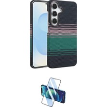 Marsilyan™- Galaxy S24 Fe Kılıf Doruk Serisi - Siyah 3D Antistatik Cam Ekran Koruyucu