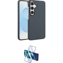 Marsilyan™- Galaxy S24 Fe Kılıf Doruk Serisi - Siyah 3D Antistatik Cam Ekran Koruyucu