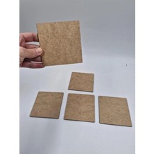 Mu Art Ahşap 10 cm Ebadında 5 Adet Kare 3mm Mdf Seti Boyanabilir