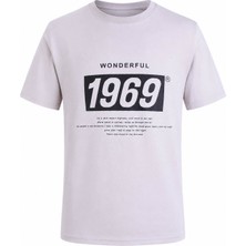 Trender Baskı Süpreme Gri Erkek T-Shirt 226-22 1969