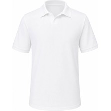 Trender Çelikli Lakint Yarım Patlı Ekru Erkek Polo Yaka T-Shirt 2918