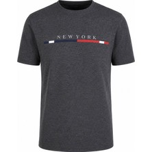 Trender New York Baskı Süpreme Antrasit Erkek T-Shirt 226-17