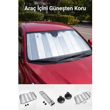 Evgereçlerim Oto Ön Cam Güneşliği Araba Torpido Güneş Koruyucu Perde Katlanabilir Parlak Gölgelik 130X60