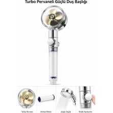Evgereçlerim Turbo Pervaneli Filtreli Duş Başlığı Su Tasarruflu Yüksek Basınçlı Kireç Önleyici Arıtmalı