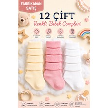 Baby Socks 12 Çift 4 Mevsimlik Yenidoğan Kız Bebek Çorabı 0-6 Ay