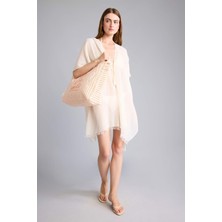 DeFacto %100 Pamuk Regular Fit Plaj Ekru Elbisesi Z0696AZ26SP
