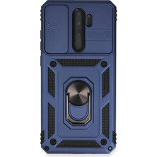 Nemere Mey Ithalat®   Redmi Note 8 Pro Kılıf Pars Lens Yüzüklü Silikon - Lacivert